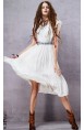 Valge kleit tikandiga vöökohal LA14251X